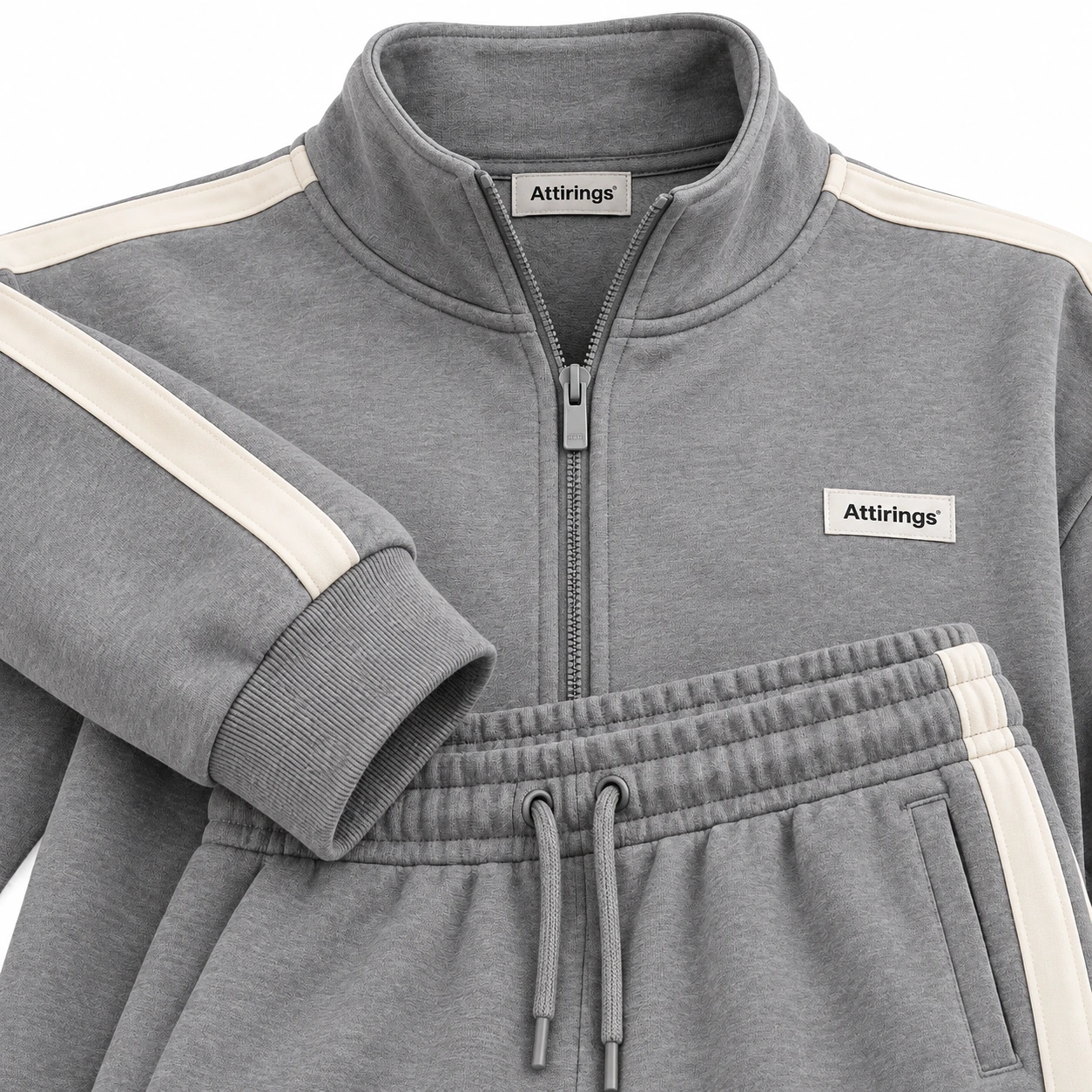 Attirings Women's Regular Fit Side-Stripe Set Tracksuit, detail view - AI sample