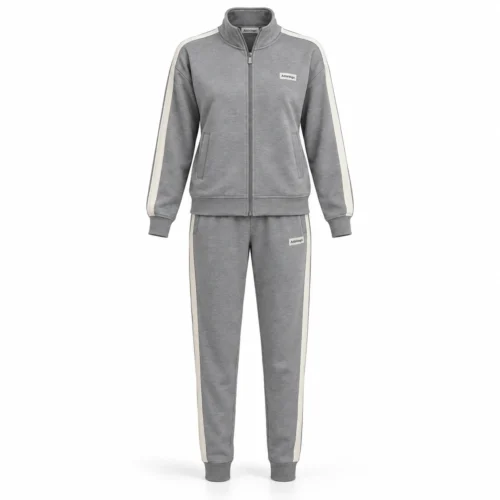 Attirings Women's Regular Fit Side-Stripe Set Tracksuit, front view - AI sample
