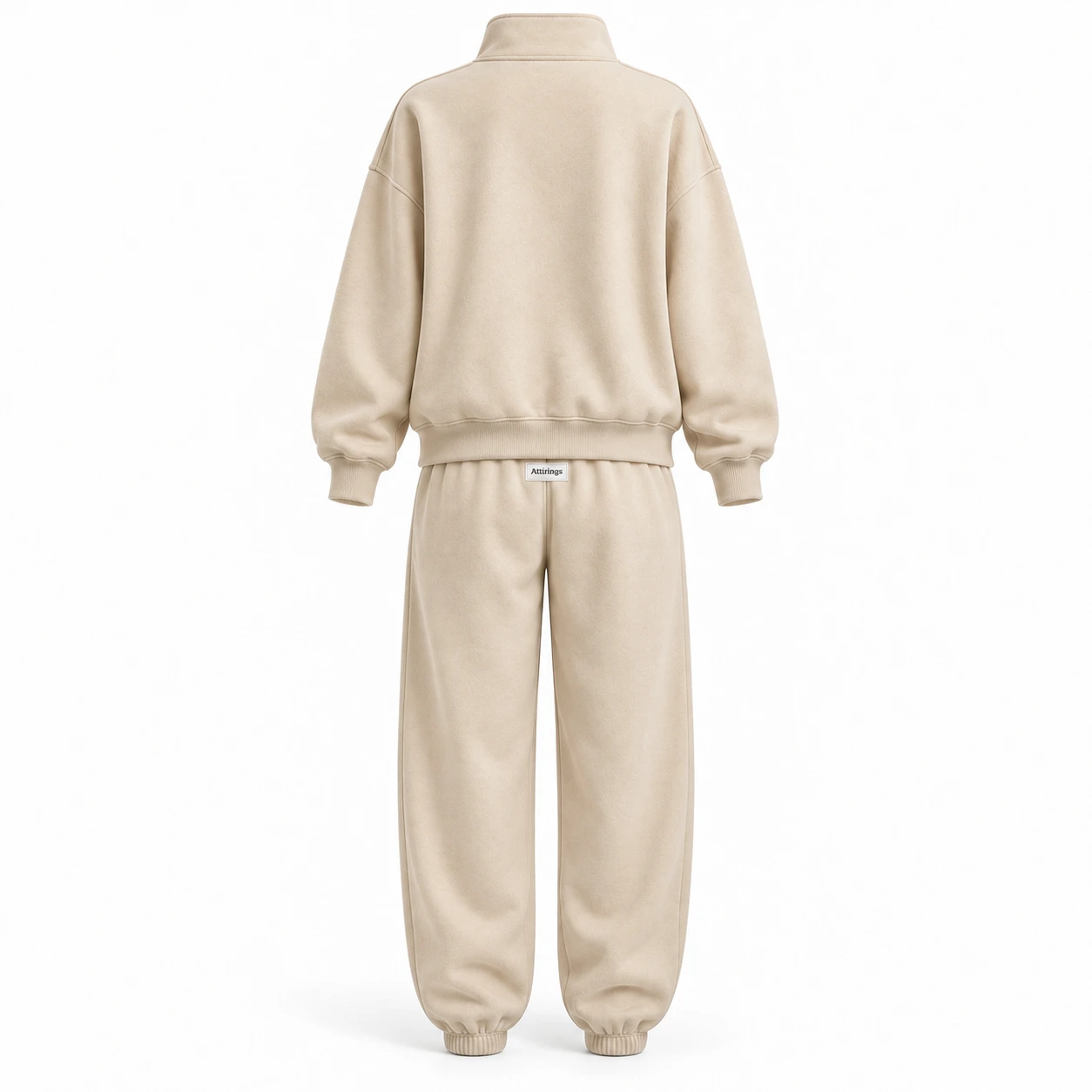 Attirings Women's Relaxed Fit Zip-Up Jacket Set Tracksuit, back view - AI sample