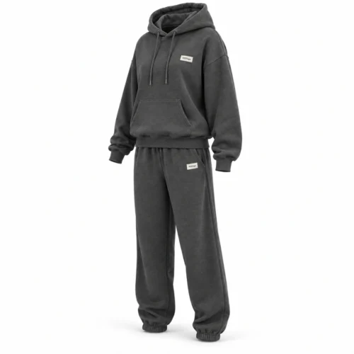 Attirings Women's Relaxed Fit Hooded Two-Piece Set Tracksuit, angle view - AI sample