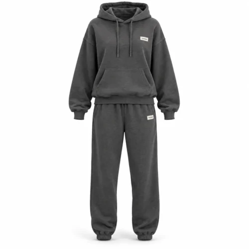 Attirings Women's Relaxed Fit Hooded Two-Piece Set Tracksuit, front view - AI sample