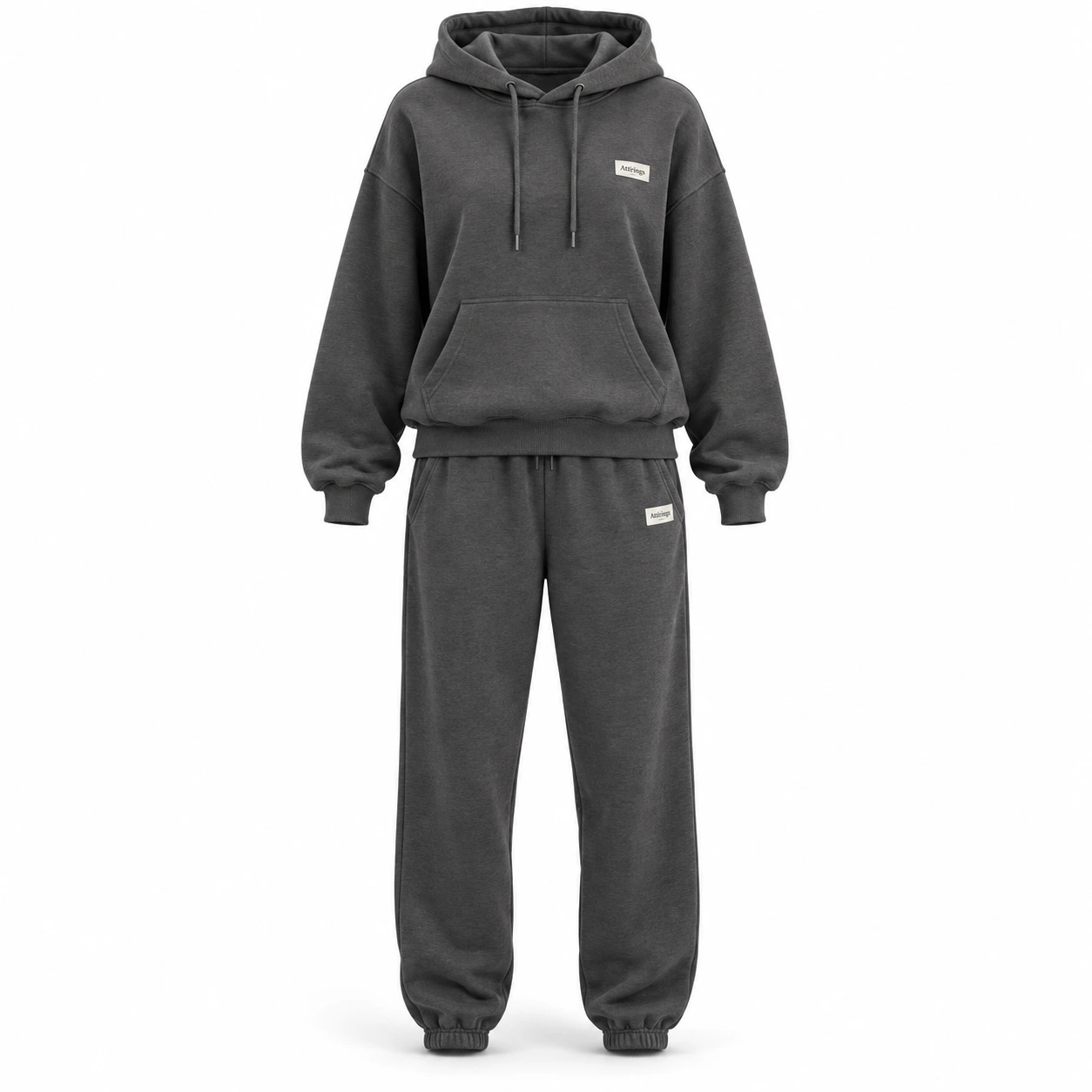 Attirings Women's Relaxed Fit Hooded Two-Piece Set Tracksuit, front view - AI sample