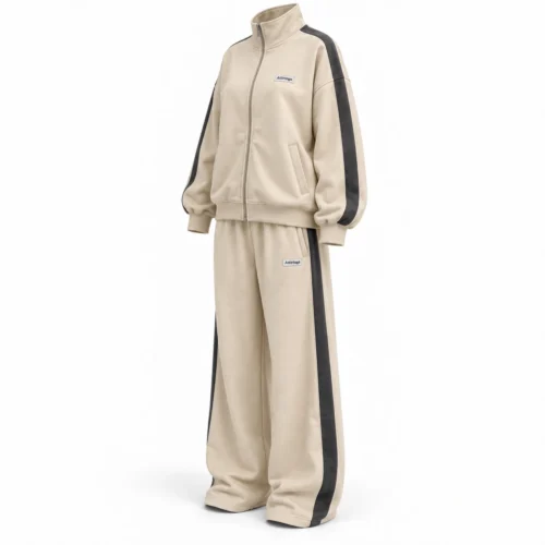 Attirings Women's Relaxed Fit Side-Stripe Set Tracksuit, angle view - AI sample