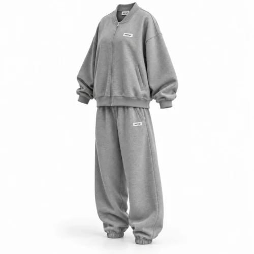 Attirings Women's Oversized Fit Full-Zip Set Tracksuit, angle view - AI sample