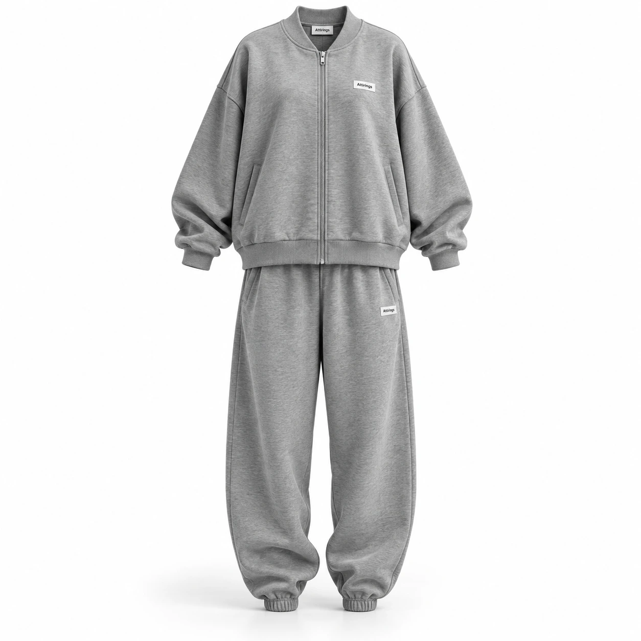 Attirings Women's Oversized Fit Full-Zip Set Tracksuit, front view - AI sample
