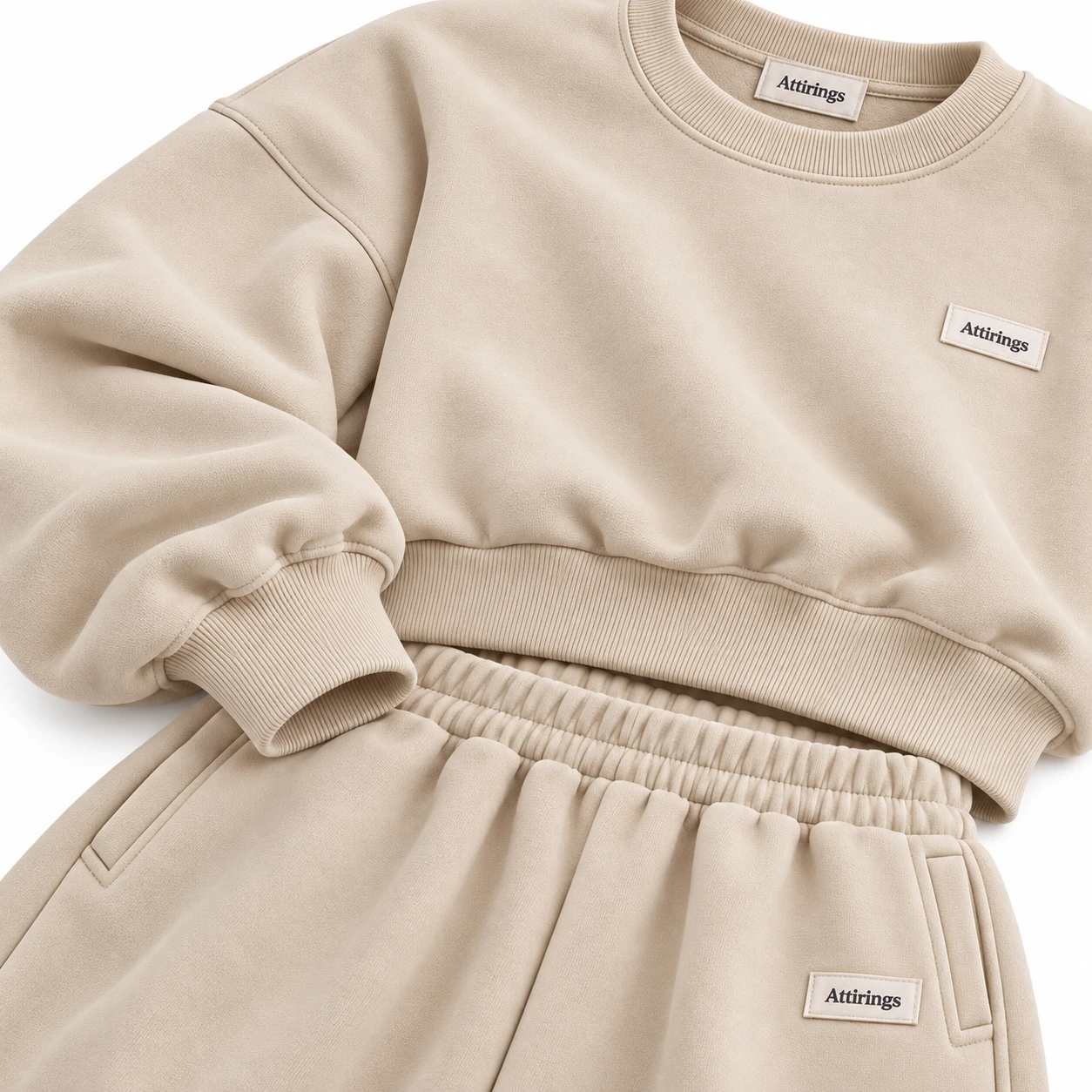 Attirings Women's Oversized Fit Ribbed Cuff Set Tracksuit, detail view - AI sample