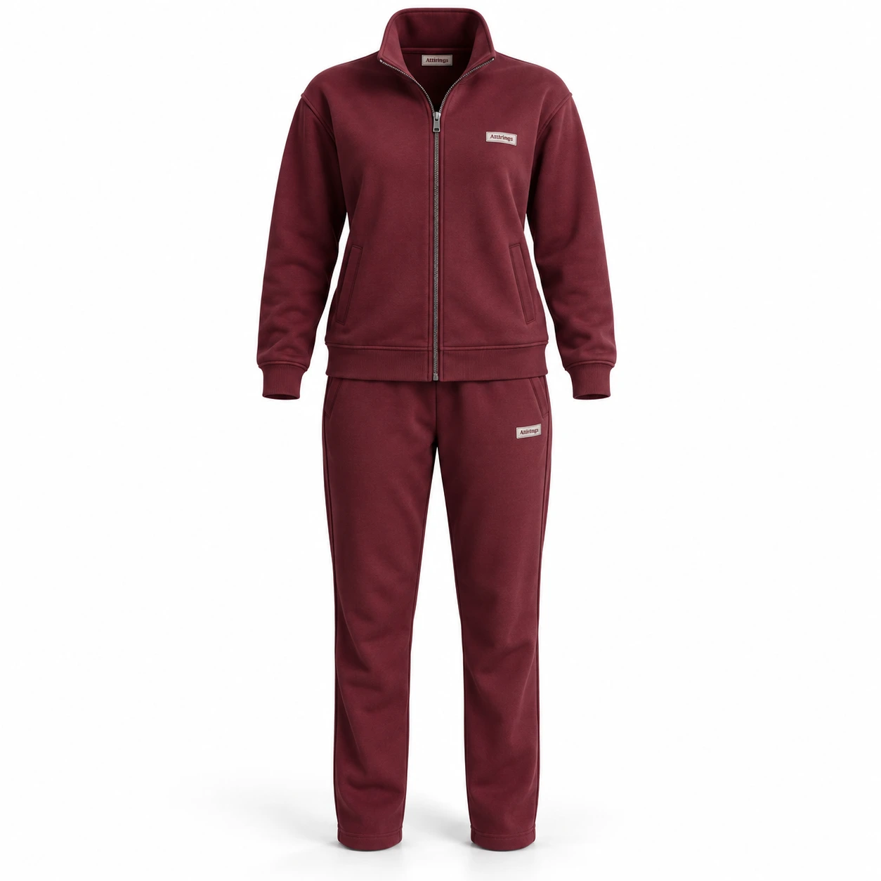 Attirings Women's Classic Fit Zip-Up Jacket Set Tracksuit, front view - AI sample