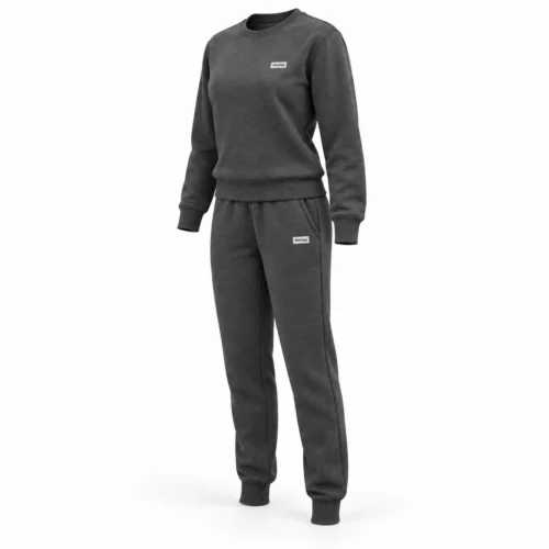 Attirings Women's Classic Fit Ribbed Cuff Set Tracksuit, angle view - AI sample