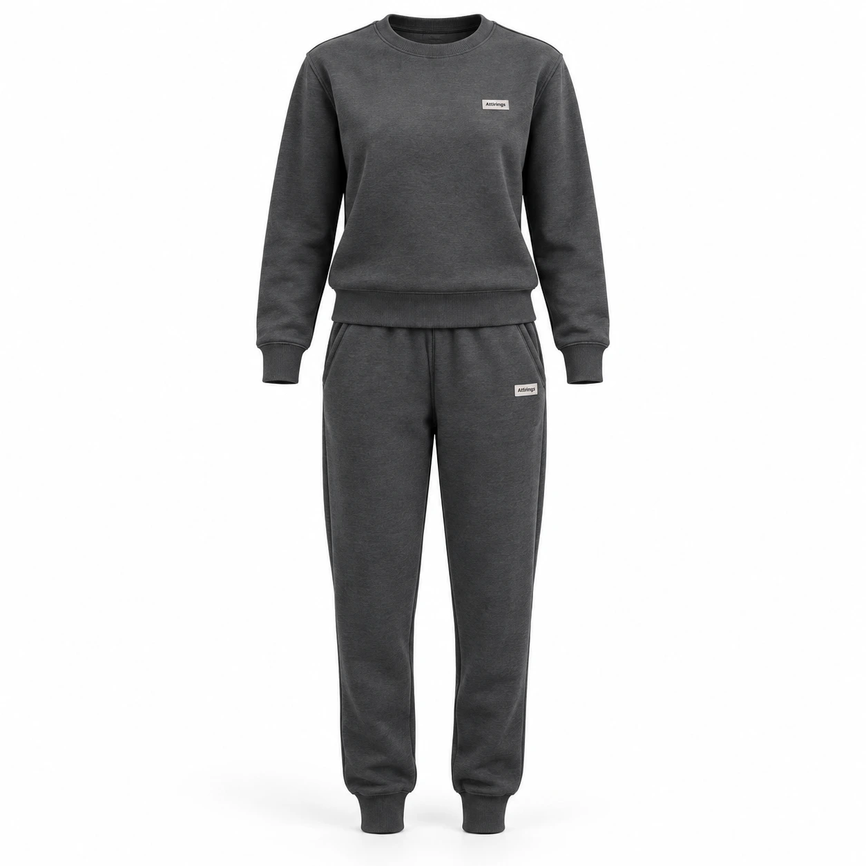 Attirings Women's Classic Fit Ribbed Cuff Set Tracksuit, front view - AI sample