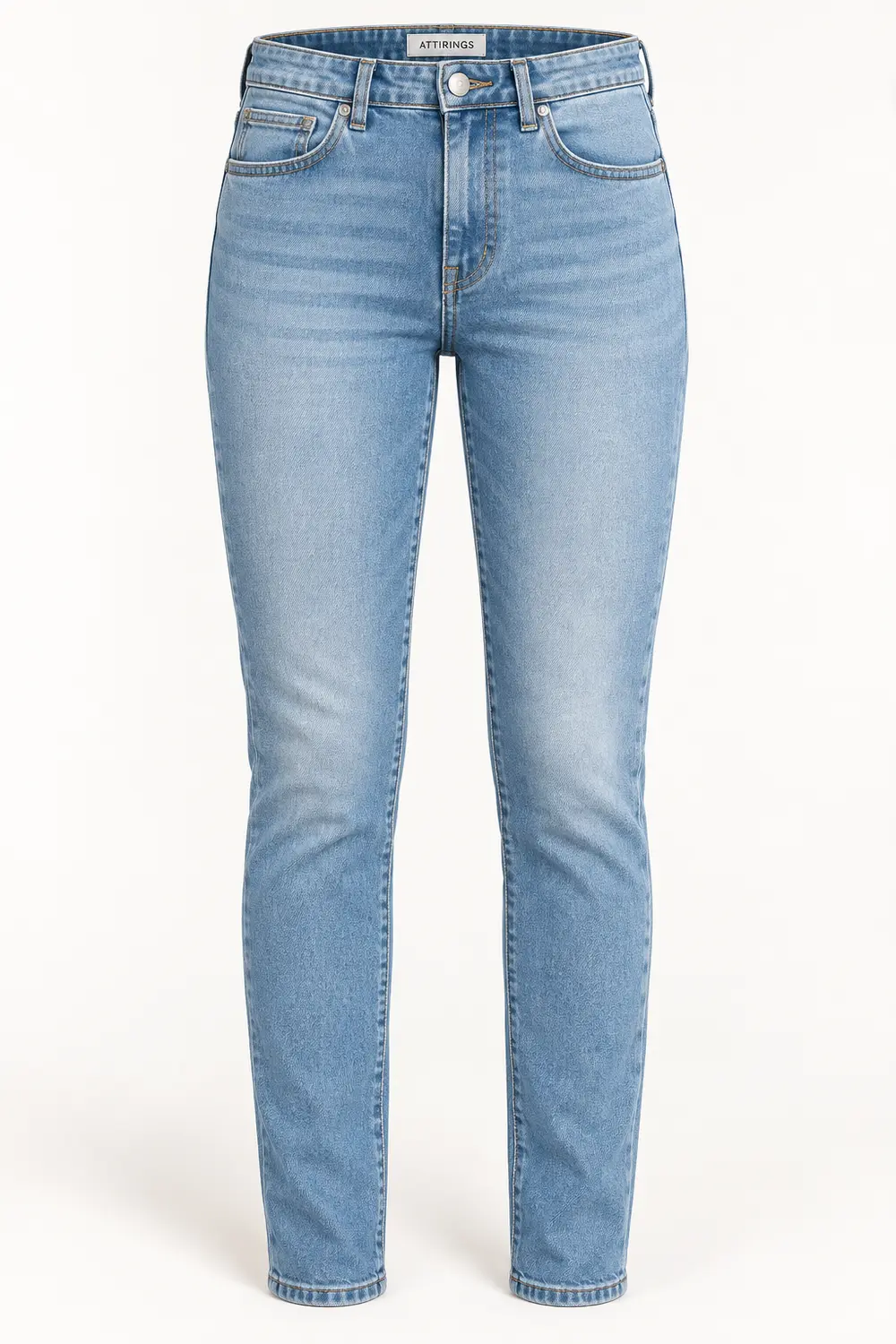 High-Rise Light Wash Slim Fit Jeans front view - AI catalogue illustration
