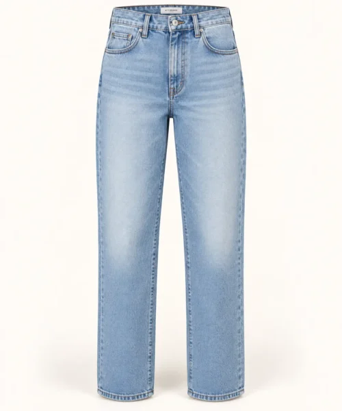 High-Rise Light Wash Regular Fit Jeans front view - AI catalogue illustration