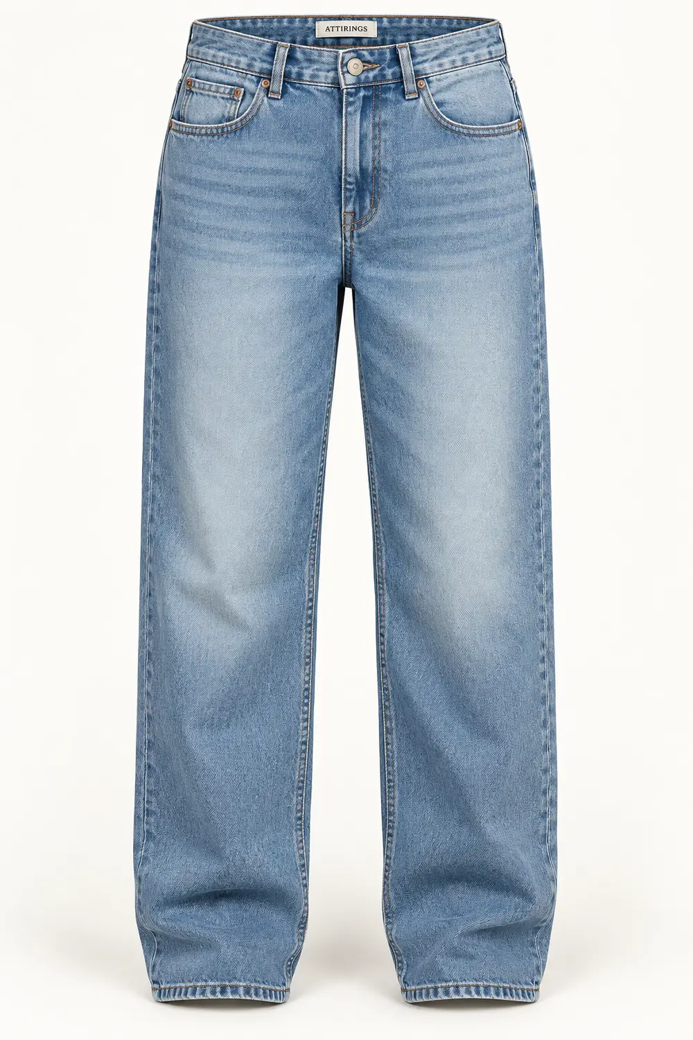 Light Blue Relaxed Fit Jeans – Front – AI catalogue illustration Relaxed Fit Jeans collection illustration for wholesale enquiries
