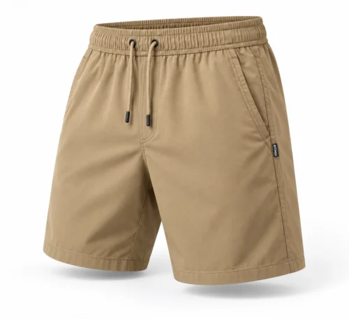 Men's Athletic Fit Elastic Waist Shorts - angle view - Attirings