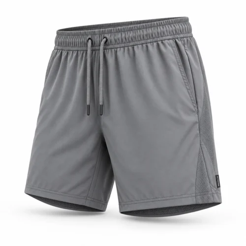 Men's Athletic Fit Mesh Lined Shorts - angle view - Attirings