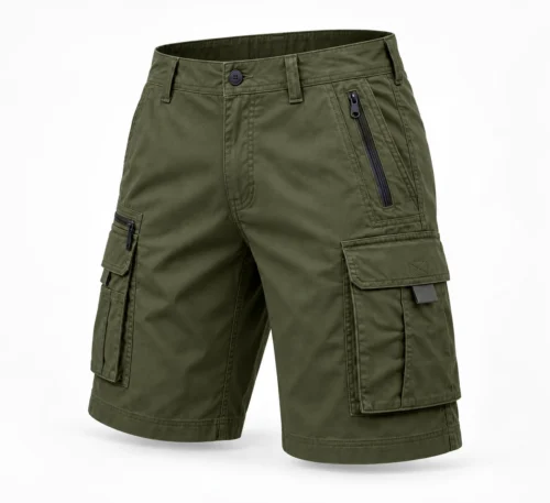 Men's Athletic Fit Multi-Pocket Shorts - angle view - Attirings
