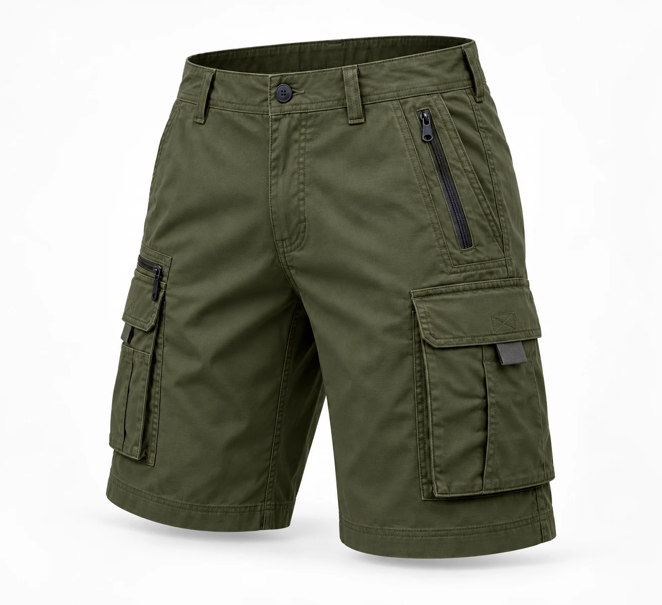 Men's Athletic Fit Multi-Pocket Shorts - angle view - Attirings