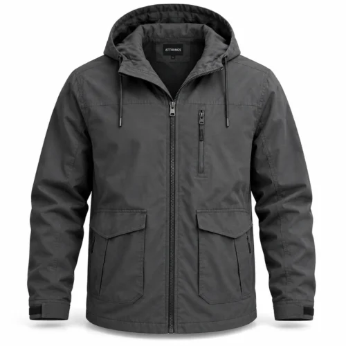 Men's Relaxed Fit Hooded Jacket - representative jacket design