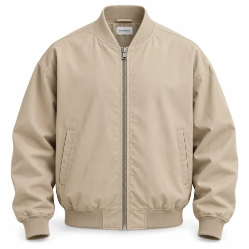 Men's Oversized Fit Bomber Style Jacket - representative jacket design