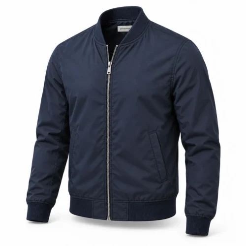 Men's Slim Fit Bomber Style Jacket - Angle view