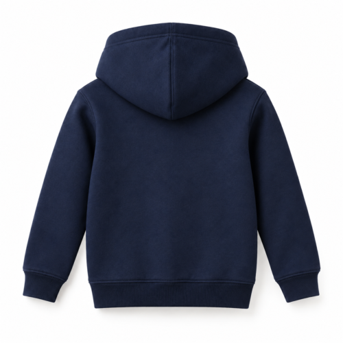 Kids' Slim Fit Fleece-Lined Hoodie - back design mockup - Attirings