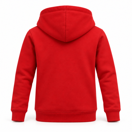 Kids' Slim Fit Drawstring Hood Hoodie - back design mockup - Attirings
