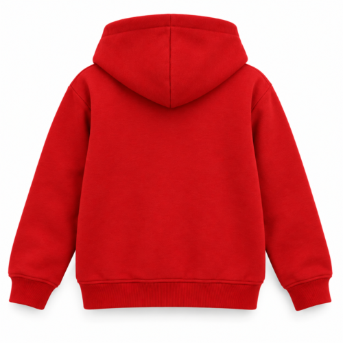 Kids' Regular Fit Kangaroo Pocket Hoodie - back design mockup - Attirings