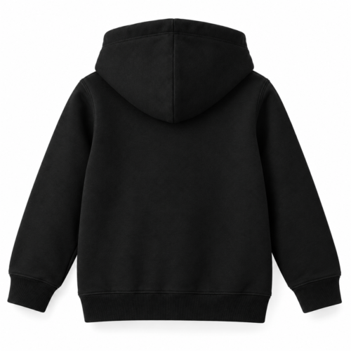 Kids' Regular Fit Drawstring Hood Hoodie - back design mockup - Attirings