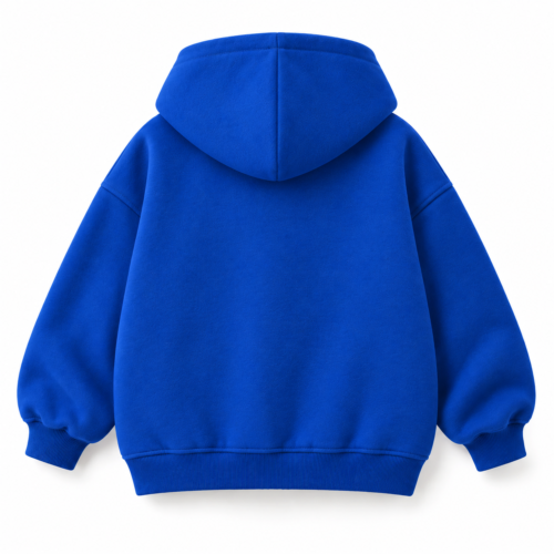 Kids' Oversized Fit Zip-Up Hoodie - back design mockup - Attirings