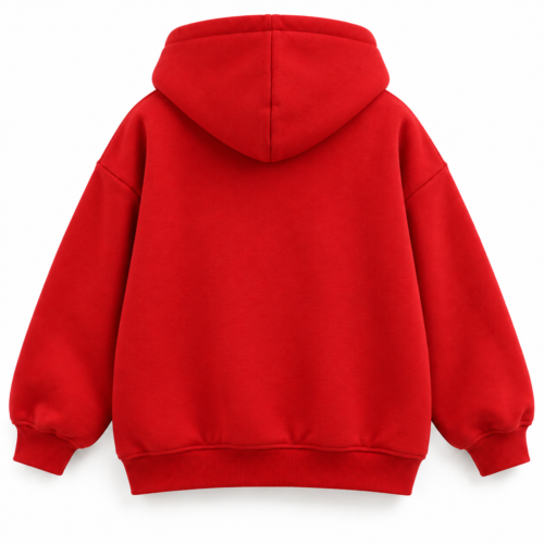 Kids' Oversized Fit Fleece-Lined Hoodie - back design mockup - Attirings
