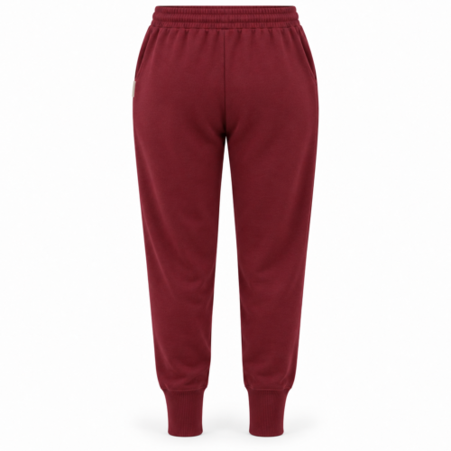 Women's Relaxed Fit Ribbed Ankle Joggers - back design mockup - Attirings