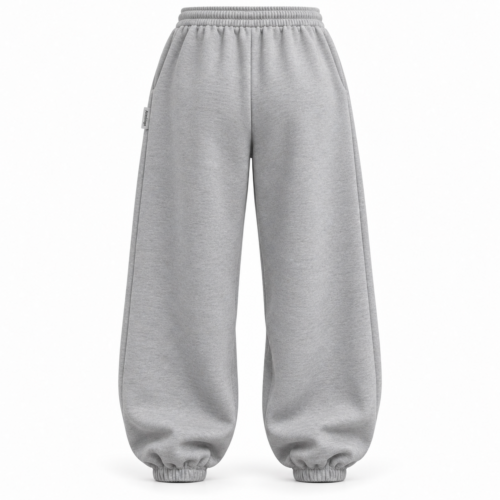 Women's Oversized Fit Drawstring Waist Joggers - back design mockup - Attirings