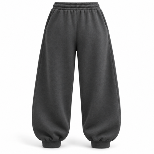 Women's Oversized Fit Fleece-Lined Joggers - back design mockup - Attirings