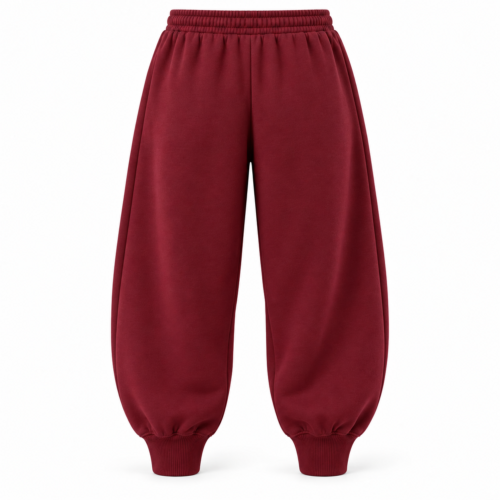 Women's Oversized Fit Ribbed Ankle Joggers - back design mockup - Attirings